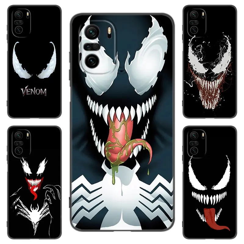 Venom Marvel Black Silicone Phone Case For Xiaomi POCO X3 X4 NFC F4 GT F5 F6 M4 M6 X5 X6 NEO Pro 5G M5