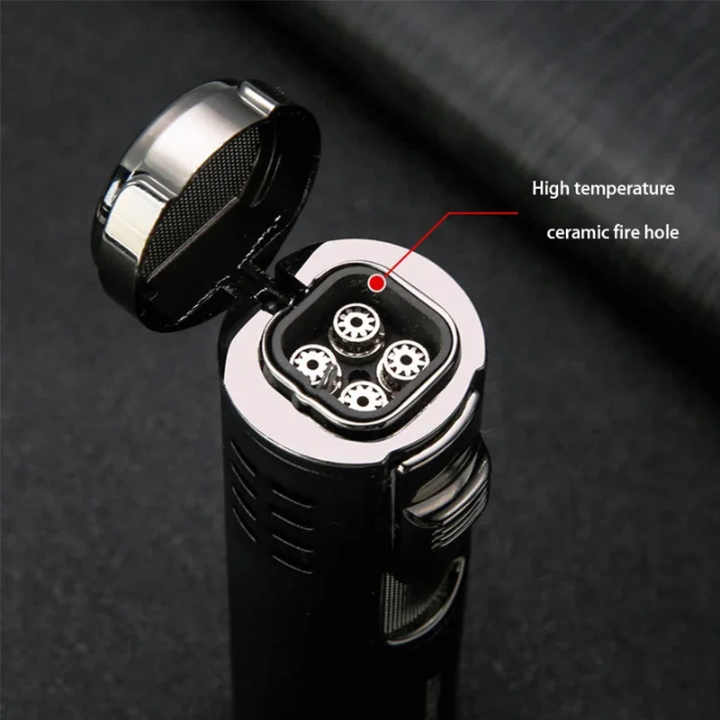Искренняя четырехпрямая быстрая зажигалка заправляемая Бутановая газовая