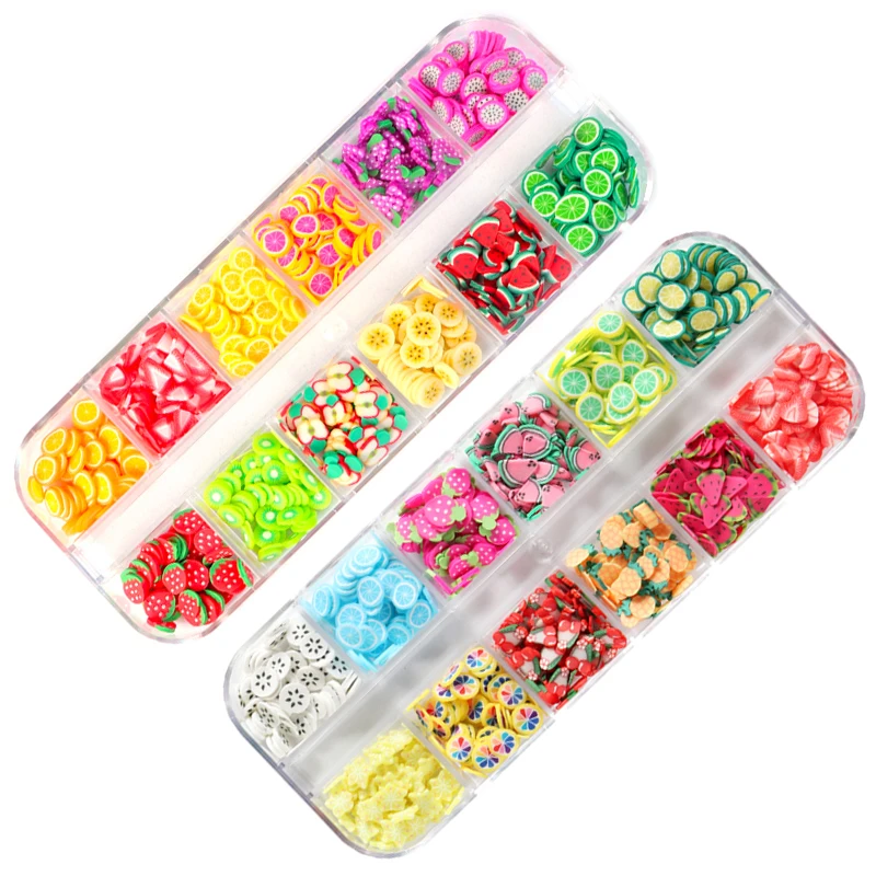 2 коробки фрукты искусственный слайм вишня клубника арбуз полимерные аксессуары