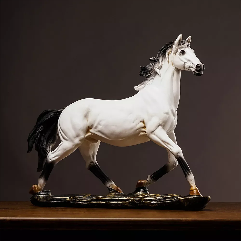 

European Horse Sculpture Model Home Office Horse Statue Crafts Ornaments Animal Modern bookshelf Art Decoration Opened Gifts