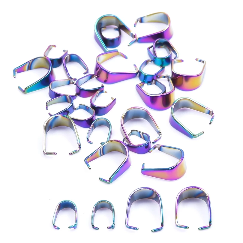 20pcs/Lot 7x3mm 10x5mm Clip Clasp Melon Seeds Buckle Pendant Connector Stainless Steel DIY Jewelry Making Findings Component