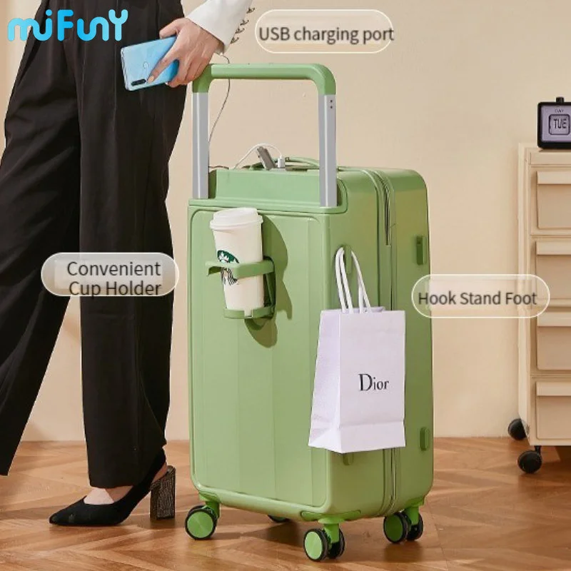 MiFuny Rolling Luggage Wide Trolley Business Suitcases Set Durable Carry on Luggage with Wheels Travel Boarding Code Box Spinner