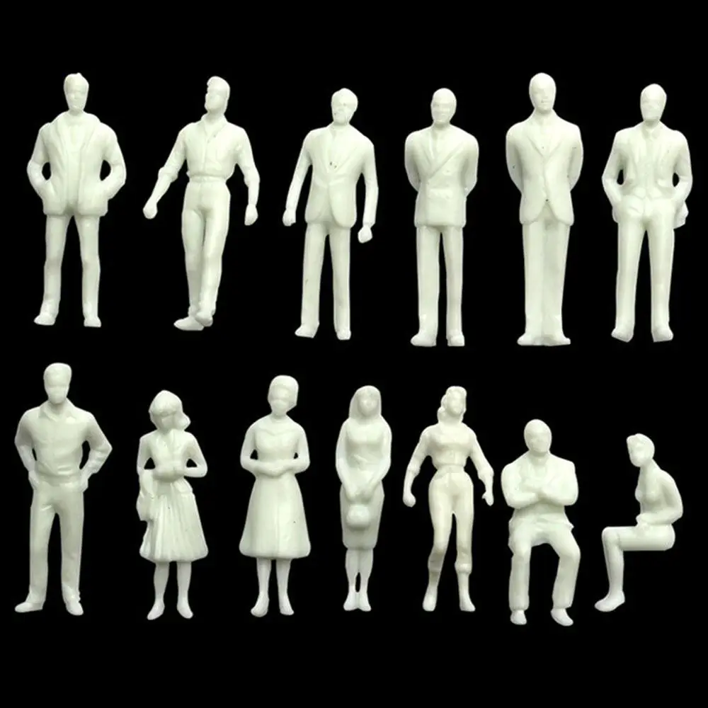 

100Pcs Plastic Toys Skin-color Home Decor Scenery Figures Model Building People 1:100/1:75/1:50 Scale Architectural Character