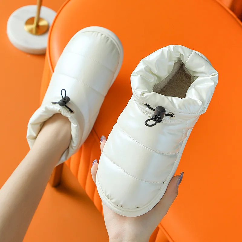 Winter Women's Outer Wear Waterproof Warm Plush Non-slip Home Cotton Shoes Female Down Ankle Boot