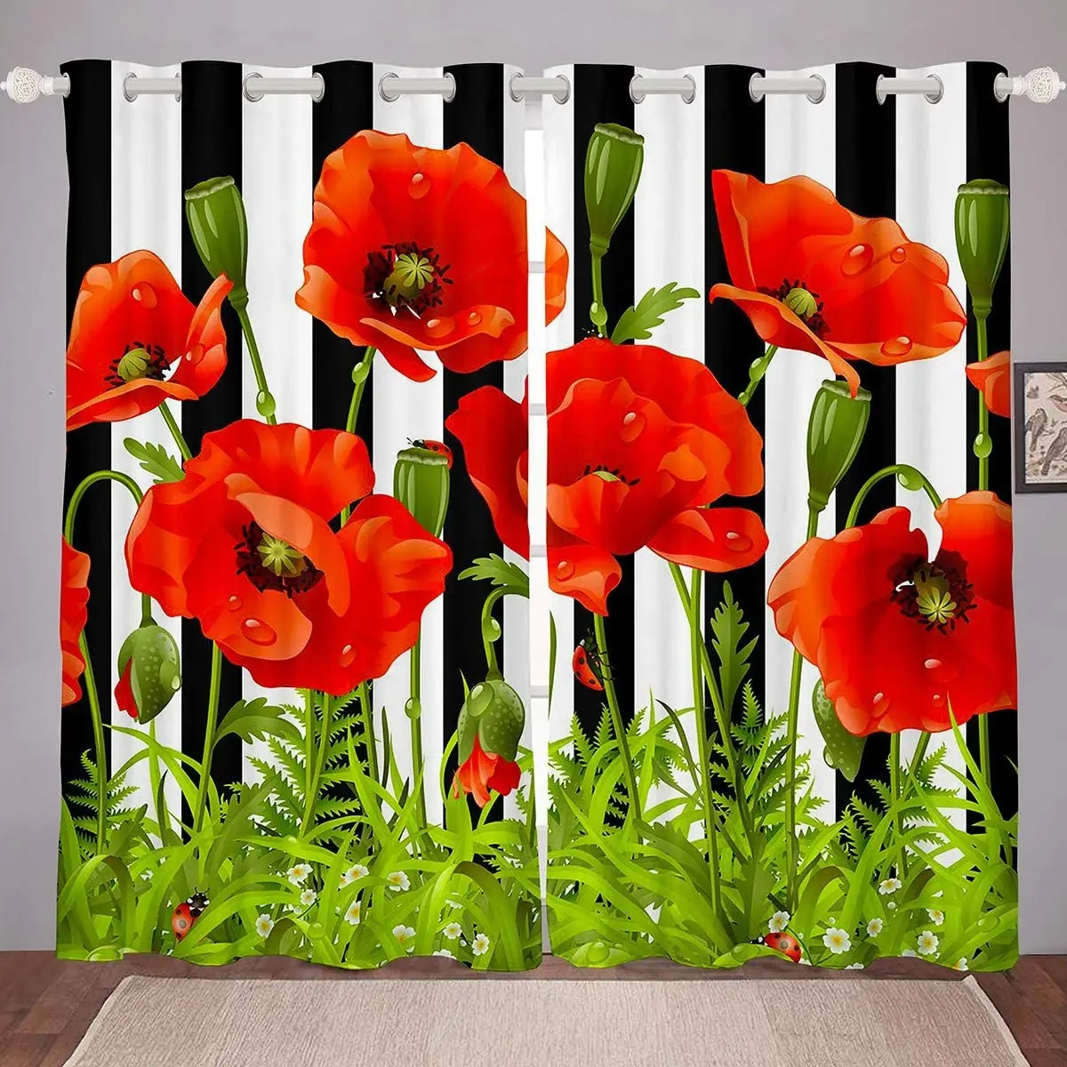 Шторы c цветочным принтом для спальни гостиной 3D розы шторы детей женщин пар