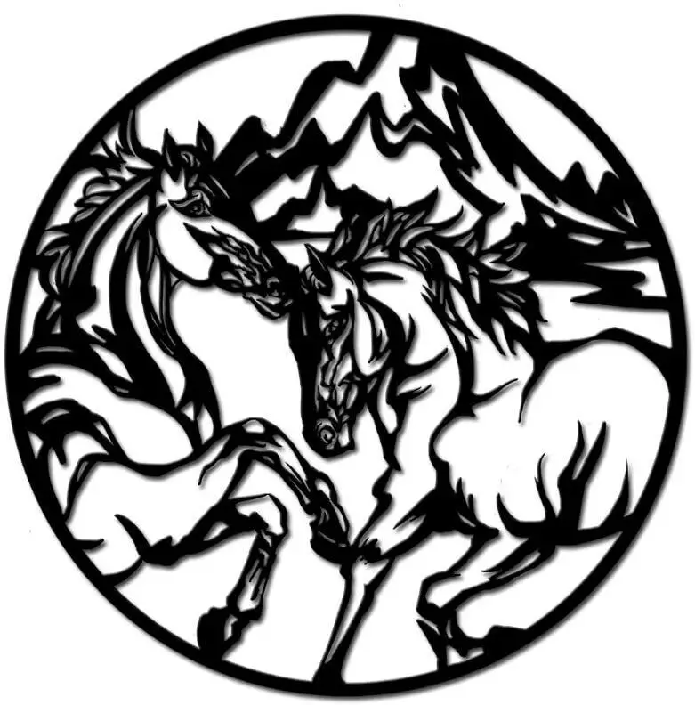 

Horse Metal Wall Art Decor Abstract Horses Lovers Silhouette Metal Wall Decor