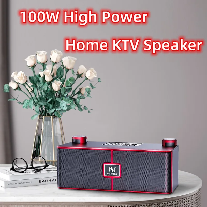Caixa De Som 100W High Power Bluetooth Karaoke Speaker Dual Speaker Wireless Home TV KTV Speaker Set Home Car Bluetooth Boombox