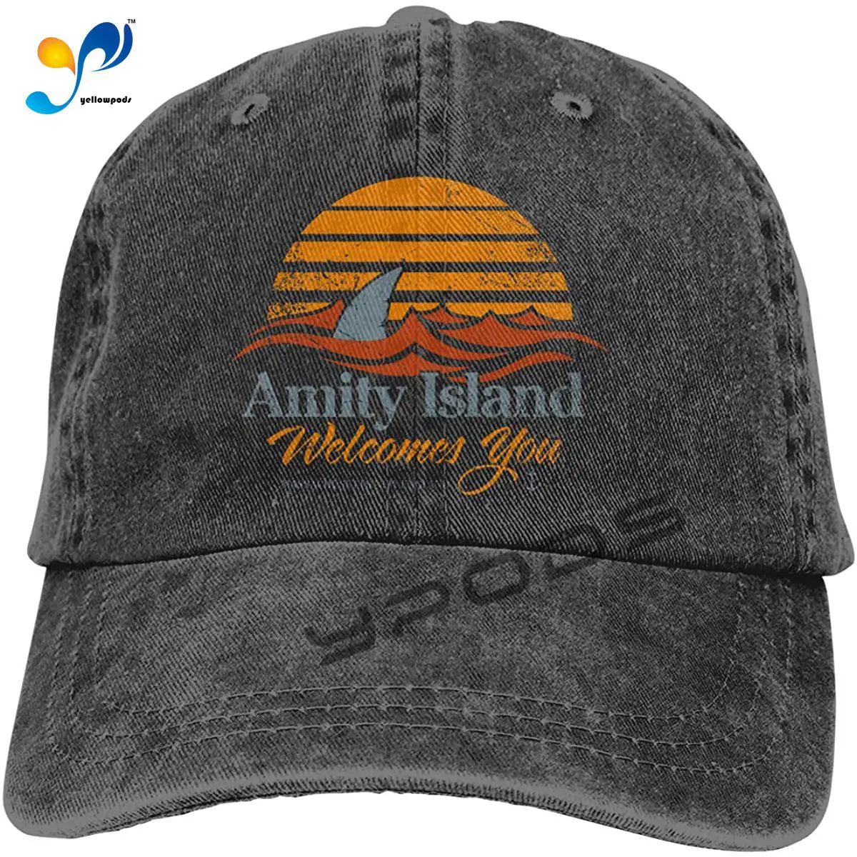 

Jaws Amity Island Unisex Classic American Style Printing Adult Adjustable Denim Cowboy Hat Gorras Hombre Snapback
