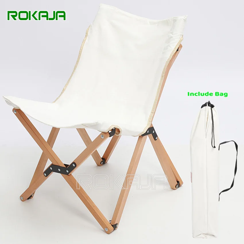 

Портативный складной стул для кемпинга, рыболовный стул с бабочками для отдыха на природе, походов, путешествий, с сумкой для хранения, холщовая ткань, буковое дерево