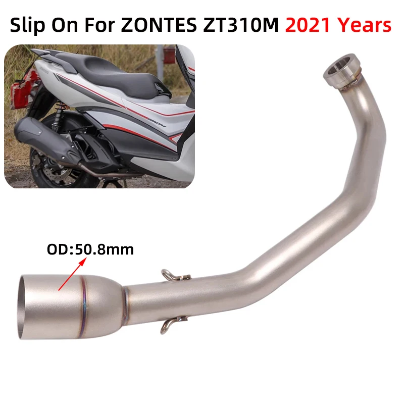 

Slip On For ZONTES ZT310M 310M 2021 Motorcycle Exhaust Escape Moto Muffler Modifi Front Mid Link Pipe Connecting 51mm DB Killer