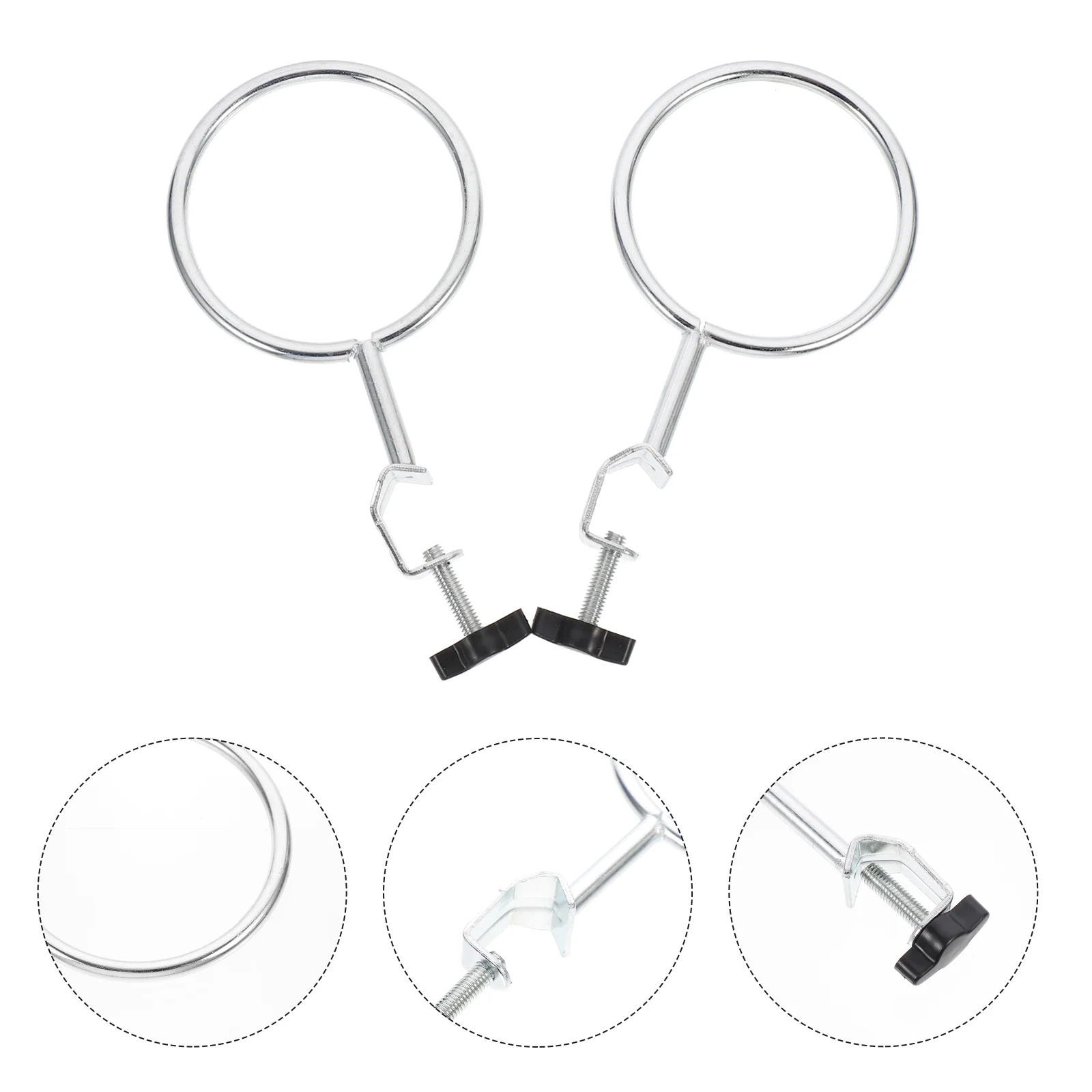 

2 Pcs Hoop Laboratory Experiment Iron Rings Corrosion Resistant The Stand Retort Equipment Beakers Support Labs