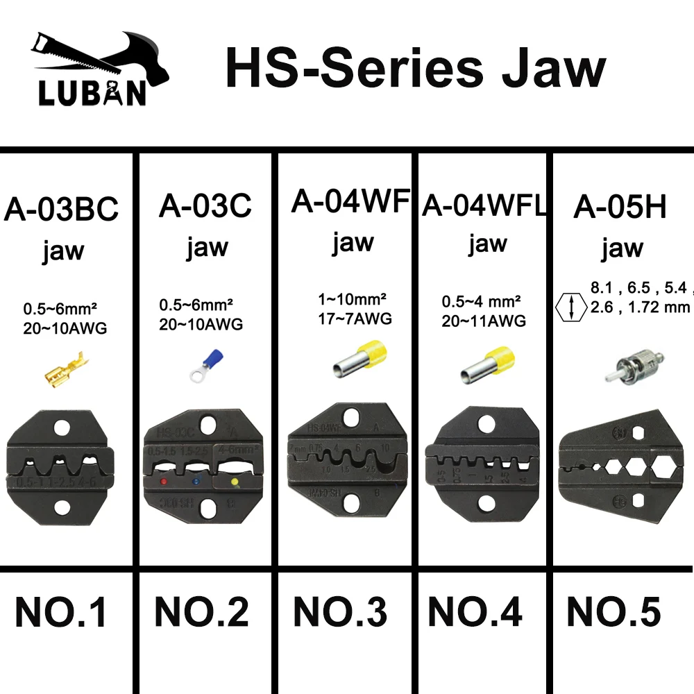 

Клещи обжимные LUBAN HS-03B HS-16WF HS-40J HS-101