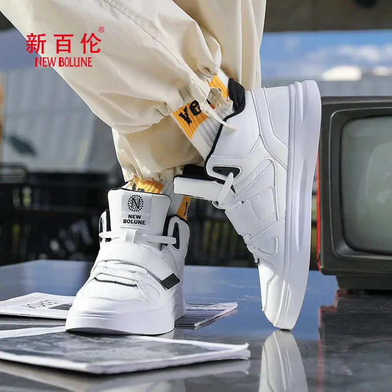 NEW BOLUNE shoes for men and women new high top shoes for autumn and winter casual matching small white shoes sports shoes