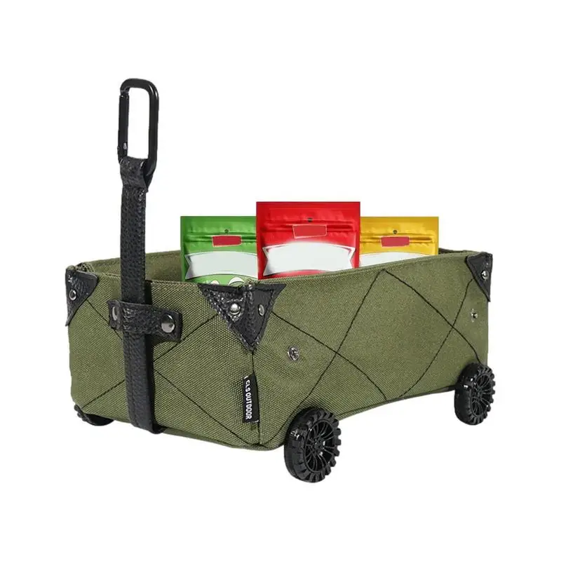 

Outdoor Camping Storage Cart Wheeled Cart Foldable Hand Pushing Camping Trailer for Shopping Camping Picnic Trolley Dropshipping