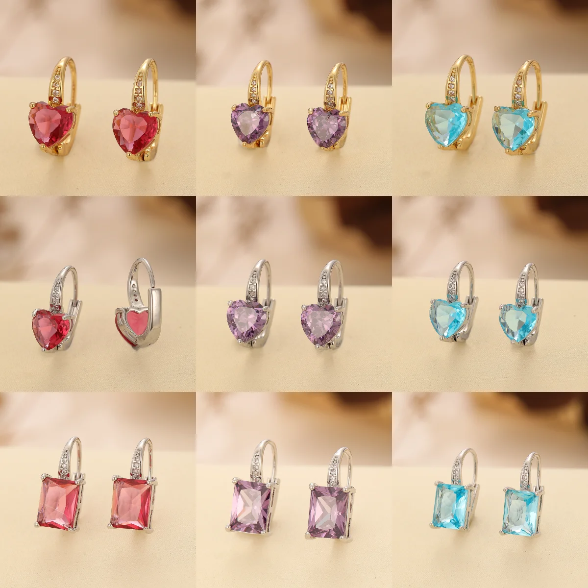 Элегантные Красочные Рубиновые Серьги-гвоздики