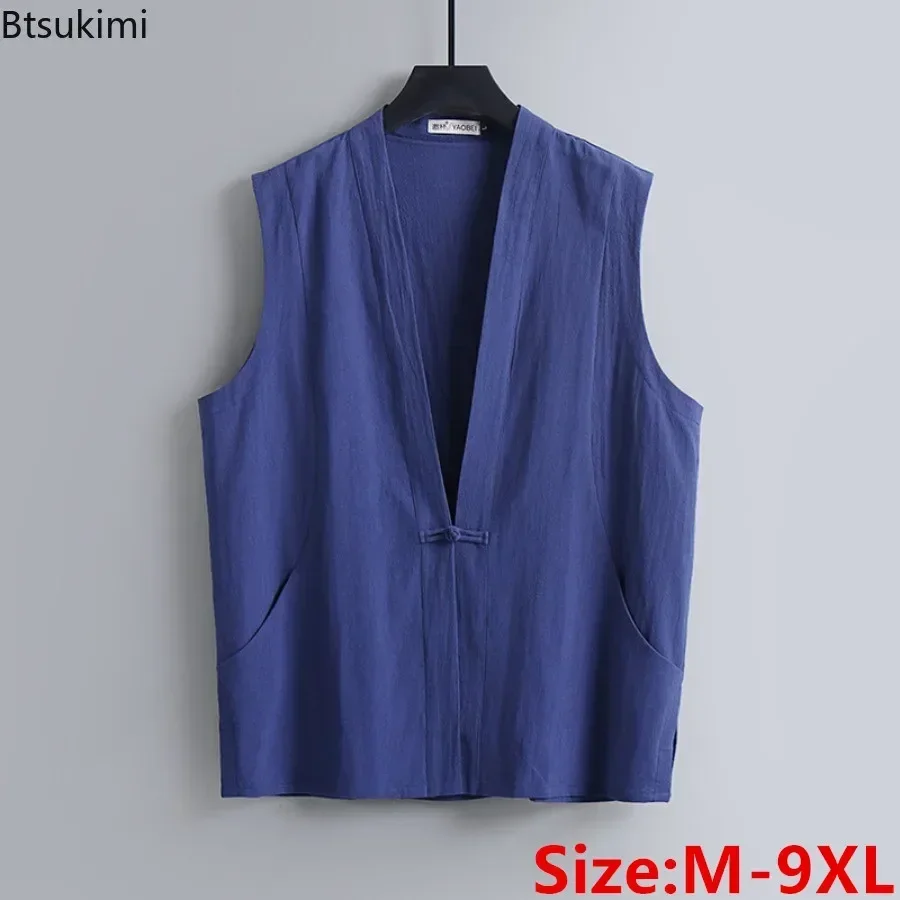 Мужской жилет Btsukimi 9XL хлопок лен