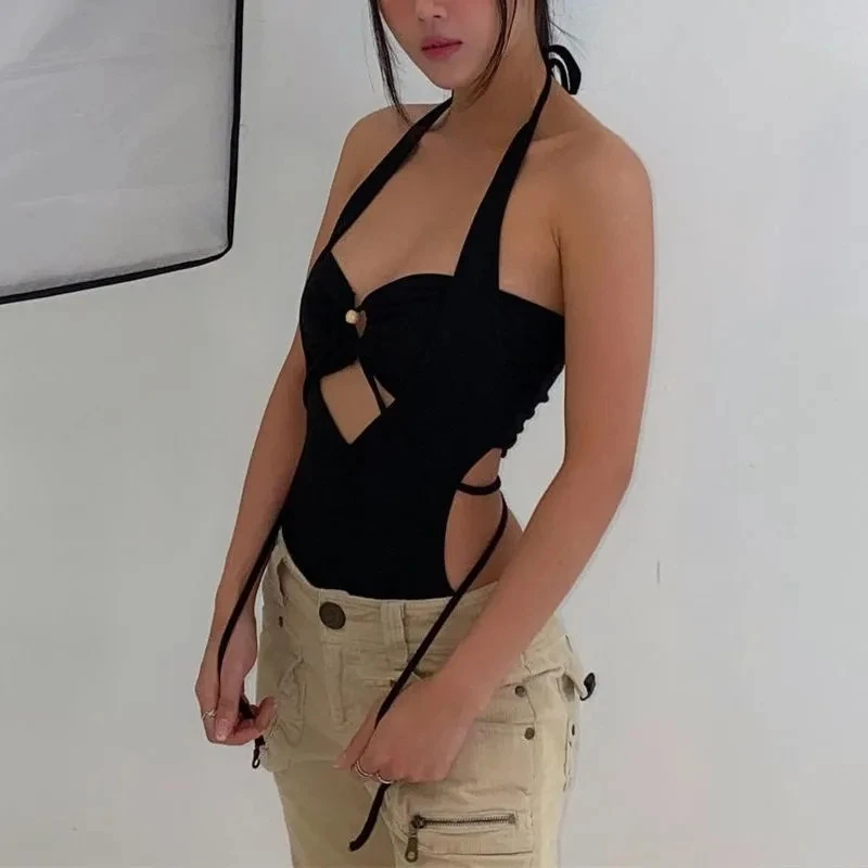 

Соблазнительная популярная женская майка на шнуровке y2k, освежающий комплект из двух предметов, боди, Женский Топ, женская одежда для женщин