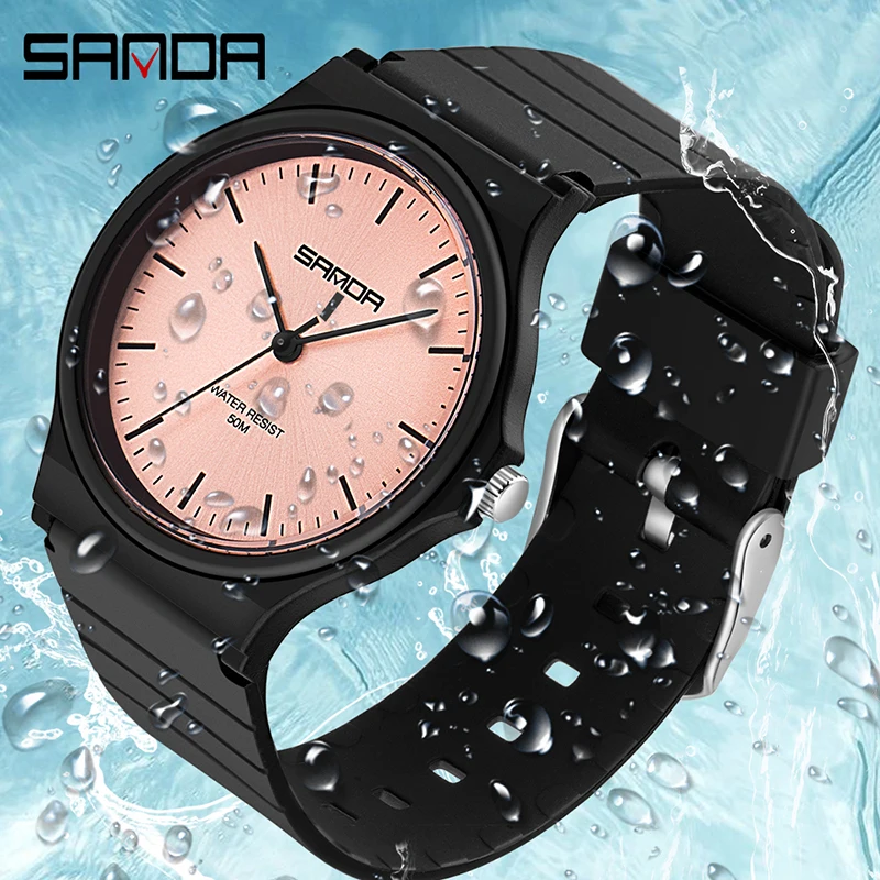 2023 New Top Women Watches Luxury Brand Sports Ladies Watch Fashion 50M Waterproof Digital Wrist Watches For Women SANDA 6004 enlarge