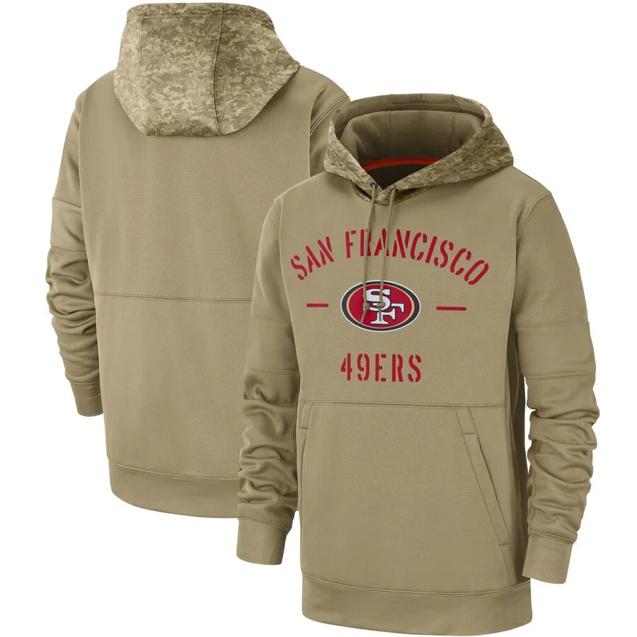 

San Francisco Men Hoodies Sweatshirt 49ers Salute to Service Sideline Therma Pullover sports American football Quality Hoodie