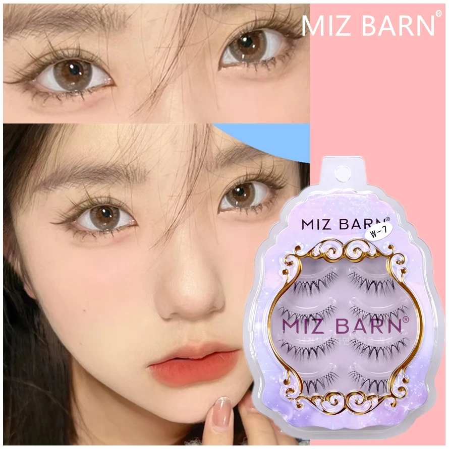 

W-7 False Eyelashes Naturally Simulated Thick Transparent Stem Fake Eyelash Glimmer Beginner Makeup Tools Lashes Hand Made Lash