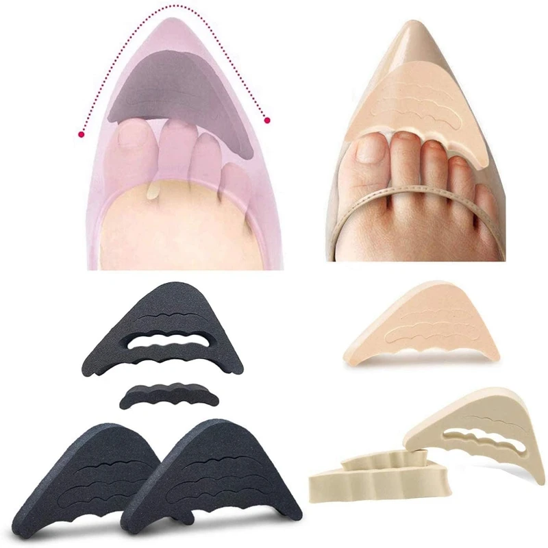 Toe Plug Soft Sponge Half Insoles Reusable Toe Filler Inserts for Shoes Adjustable Too Big Foot Brace Pads Unisex Shoe Inserts