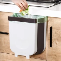 Foldable Trash Can Hanging For Kitchen Cabinet Door Easy Clean Waste Bin Household Large Classification Special Storage Bucke