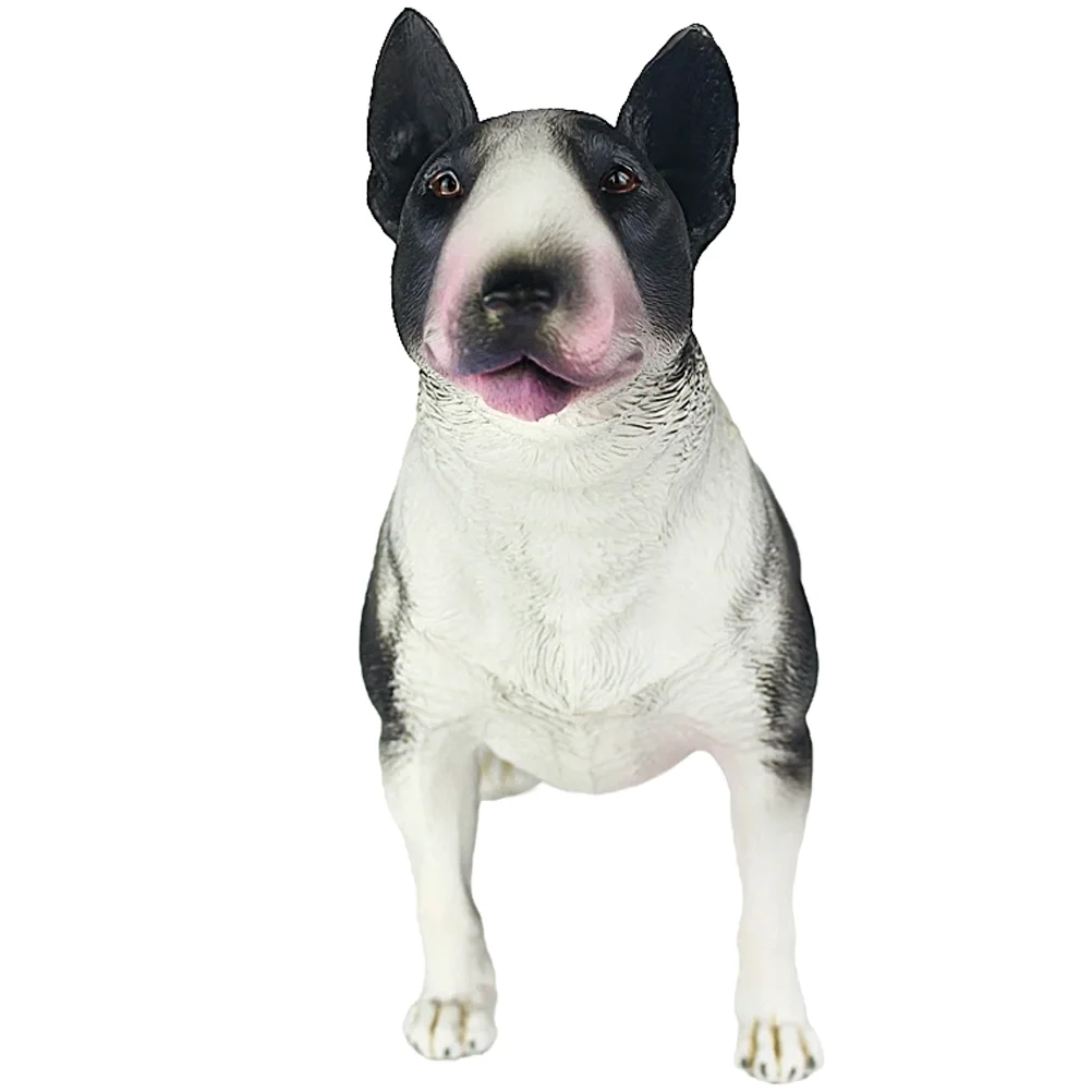 

Simulation Bull Terrier Small Dog Model Statue Plastic Cognitive Simulated Child Standing Toy Dogs Ornament