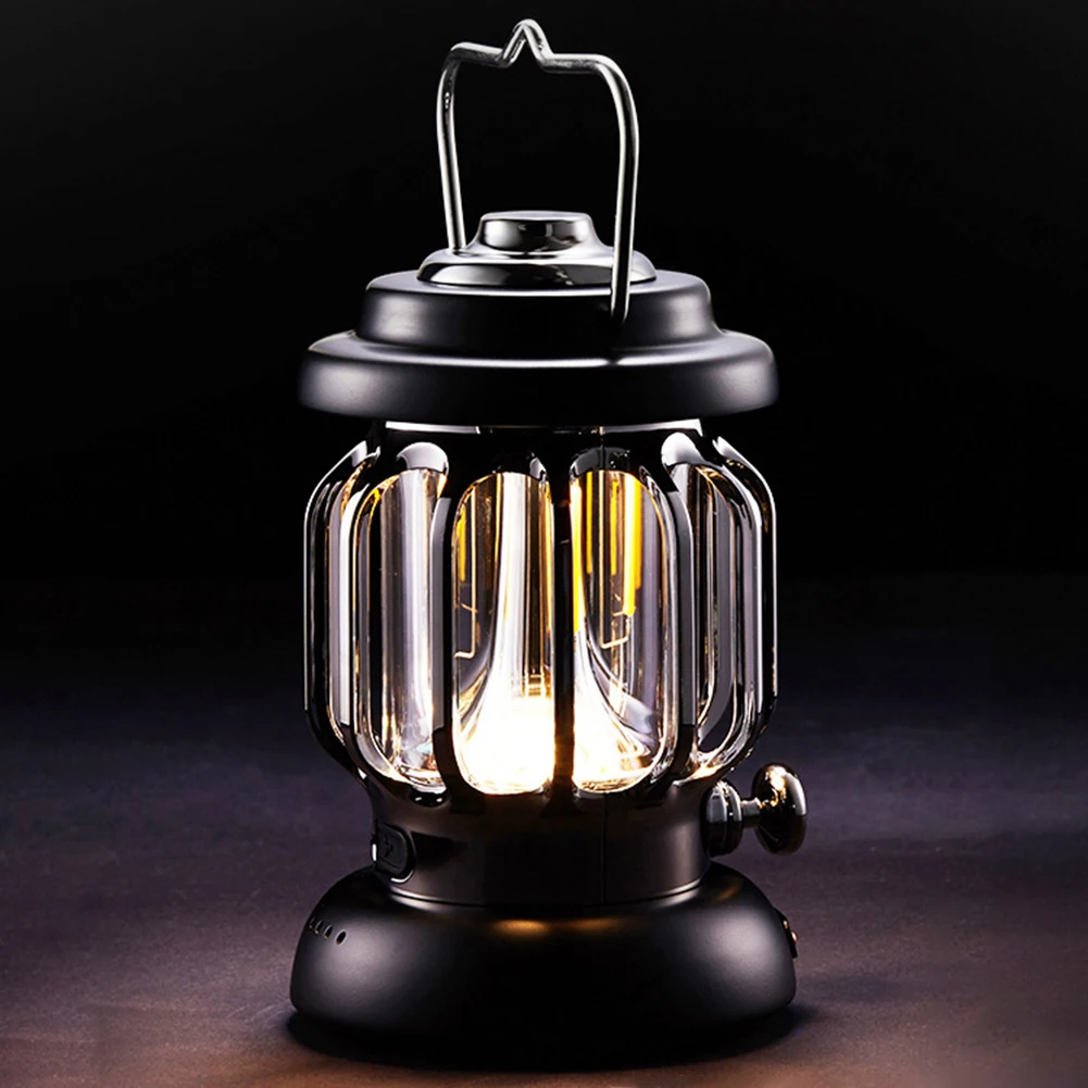 

USB Rechargeable Retro 230LM LED Camping Lights 4 Lighting Modes Portable BBQ Outdoor Hiking Tent Lamp Emergency Lanterns