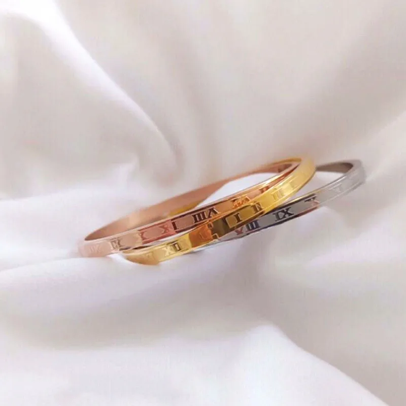 OYJR Roman Numeral Bracelet Couple Bracelet for Boyfriend and Girlfriend Bangles Circlet Women Birthday Gift Jewelry Accessories