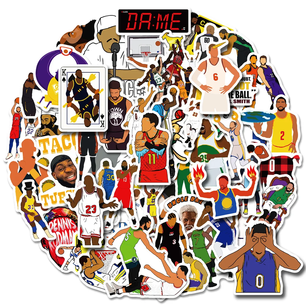 

10/30/50PCS Cartoon Basketball Character Stickers For Kids Toys Luggage Laptop iPad Skateboard Journal Cup Stickers Wholesale