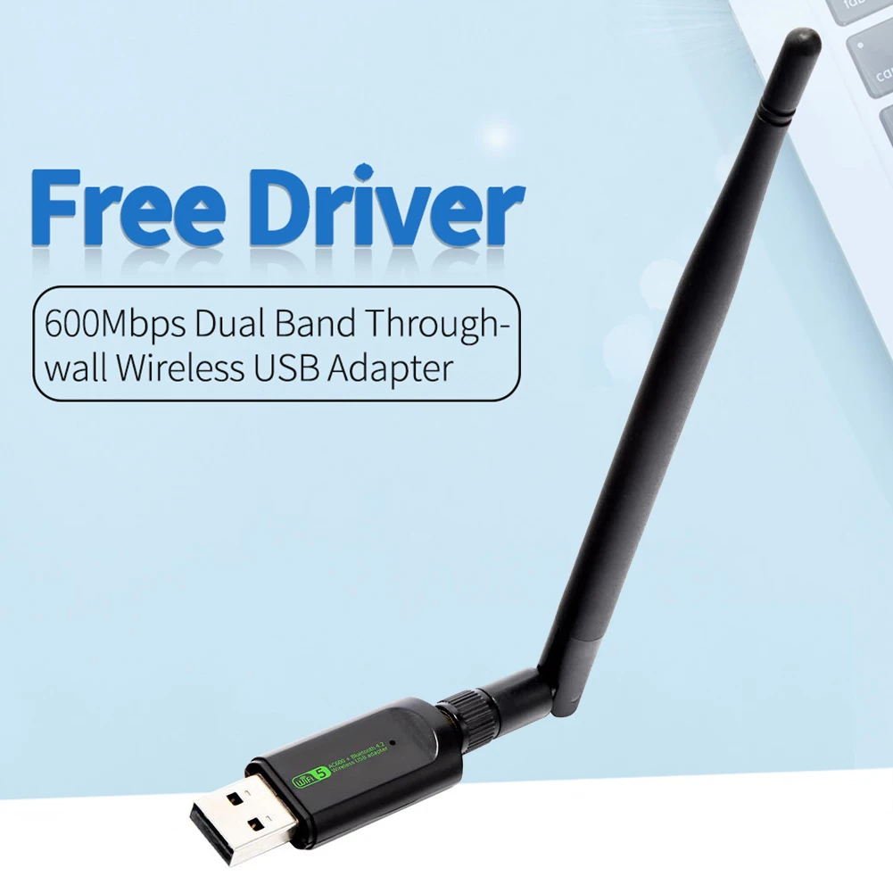 

600Mbps USB 2.0 WiFi Wireless Network Card WD-4515AC Adapter Mini WiFi Dongle for Laptop PC with Antenna 4.2 RTL8821