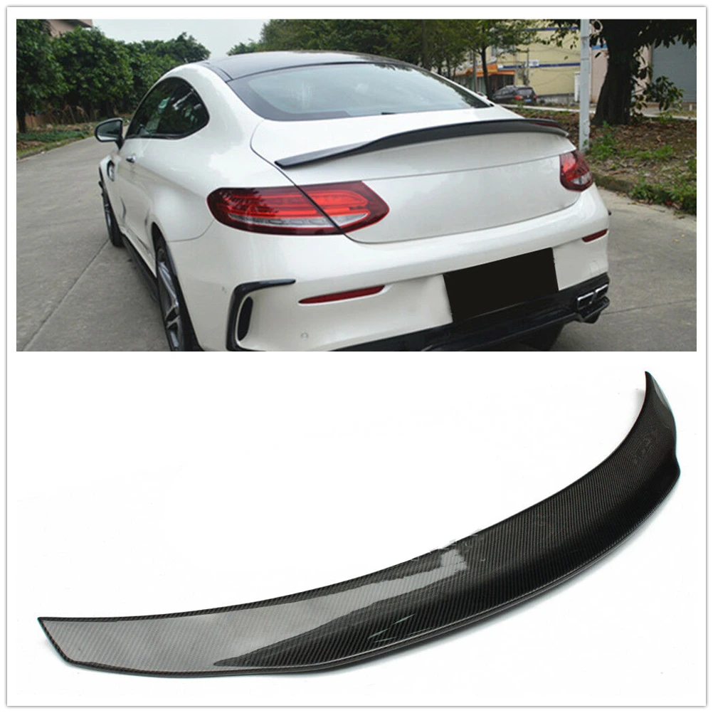 

Real Carbon Fiber Rear Spoiler Wing Tailgate Lip Trunk Trim Auto Kit For Mercedes-Benz W205 C250 /200 2 Door Coupe