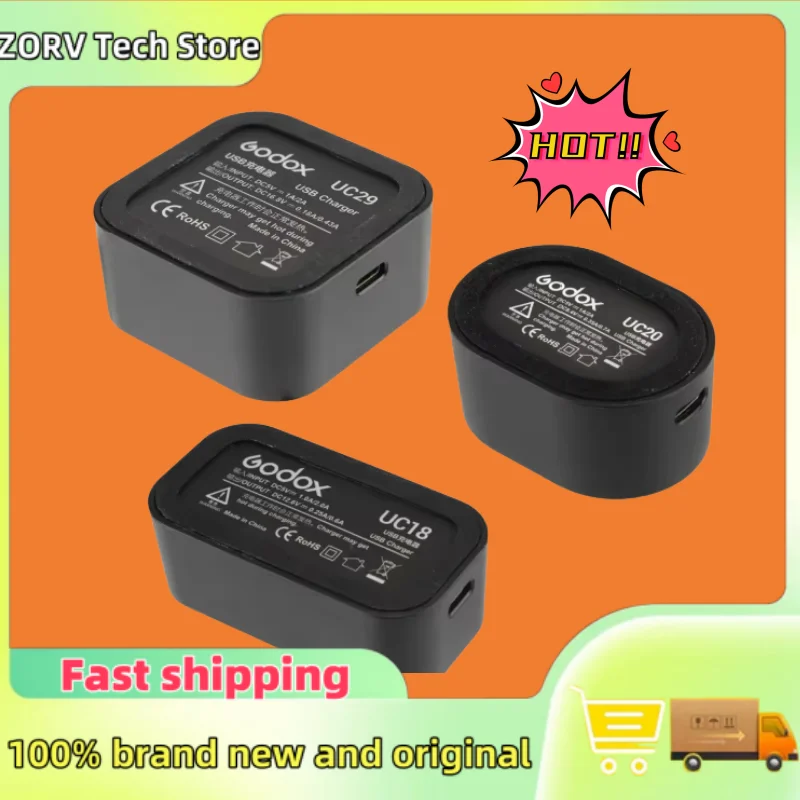 Фото Оригинальное зарядное устройство USB-вспышки UC18 UC20 UC29 для VB18 V850II V860II/VB20 V350/WB29 AD200 AD200PRO №4
