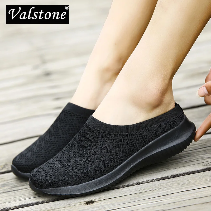

Valstone Big Size Mesh Women Half Slippers Fashion Super Light Casual Flats Shoes Comfort Slip-on Footwear Soft Wear-resisting