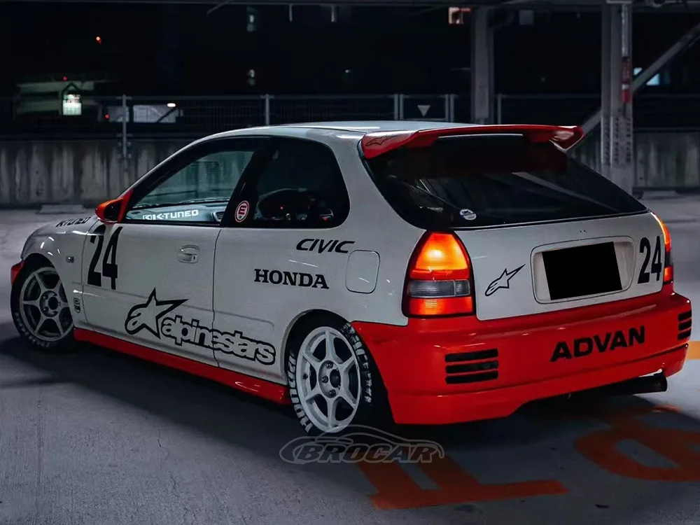 

Для 1996 1997 1998 1999 2000 Honda Civic EK9 Hatchback Gen 6, спойлер, спойлер из АБС-пластика, спойлер багажника, крыла