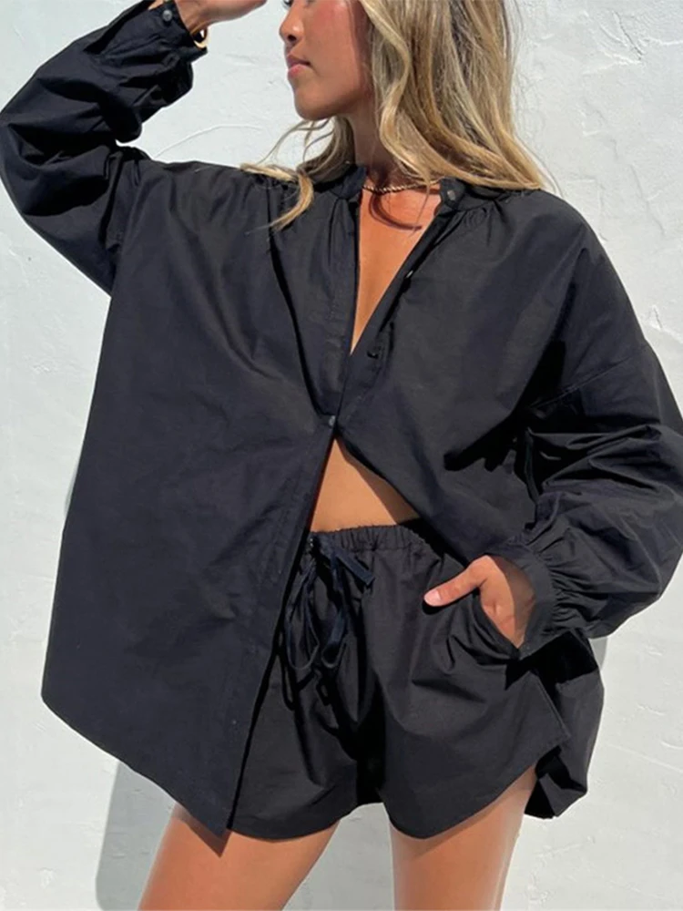 Женский Повседневный Спортивный костюм комплект из двух предметов рубашка с