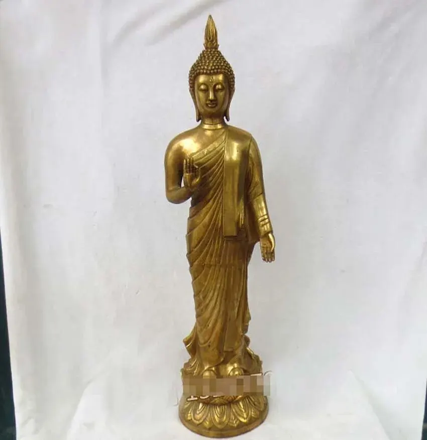 

70 см огромная медная статуя Будды из Юго-Восточной Азии, Тайланда, храм Шакьямуни, безопасная для здоровья эффективная защита для дома
