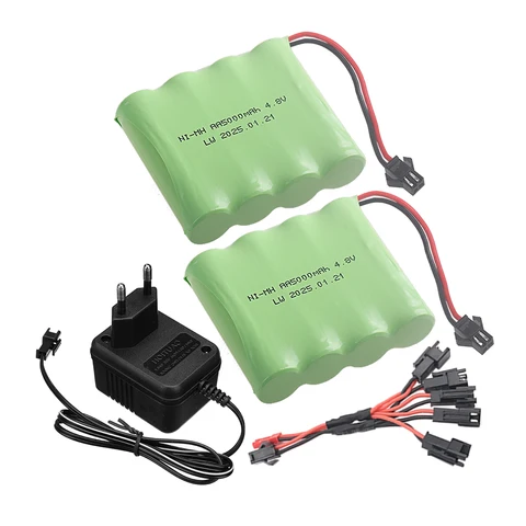 (SM PLUG) 5000 мАч 4,8 В NI-MH аккумулятор с зарядным устройством для радиоуправляемых игрушек, автомобилей, танков, роботов, лодок, пистолетов, NiMH AA 4,8 В, аккумуляторная батарея