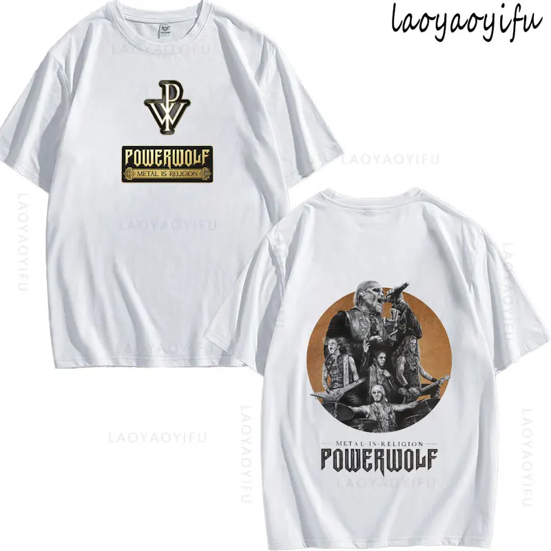 Crest Wolves Black от Powerwolf модная футболка из 100% хлопка мужская двусторонняя молодежная