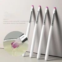 gradient nylon hair uv gel pen drawing painting soft brushes white handle manicure for nail art transfer tool