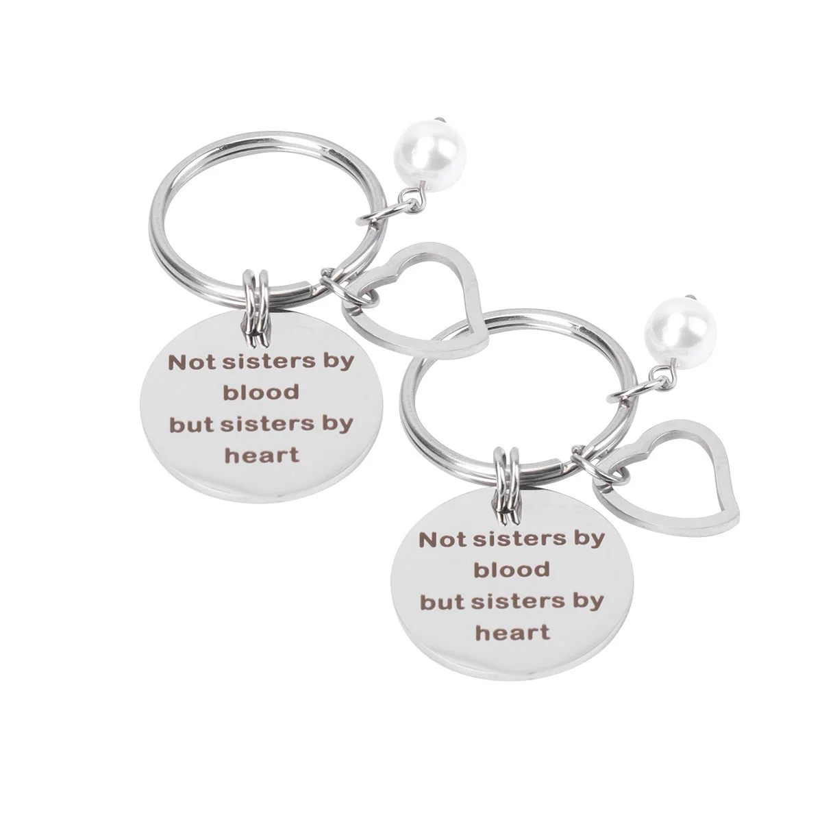 

2pcs Stainless Steel Keychain Letter Printing Keychains Pendant Ornaments Key Holder Key Rings for Car Key