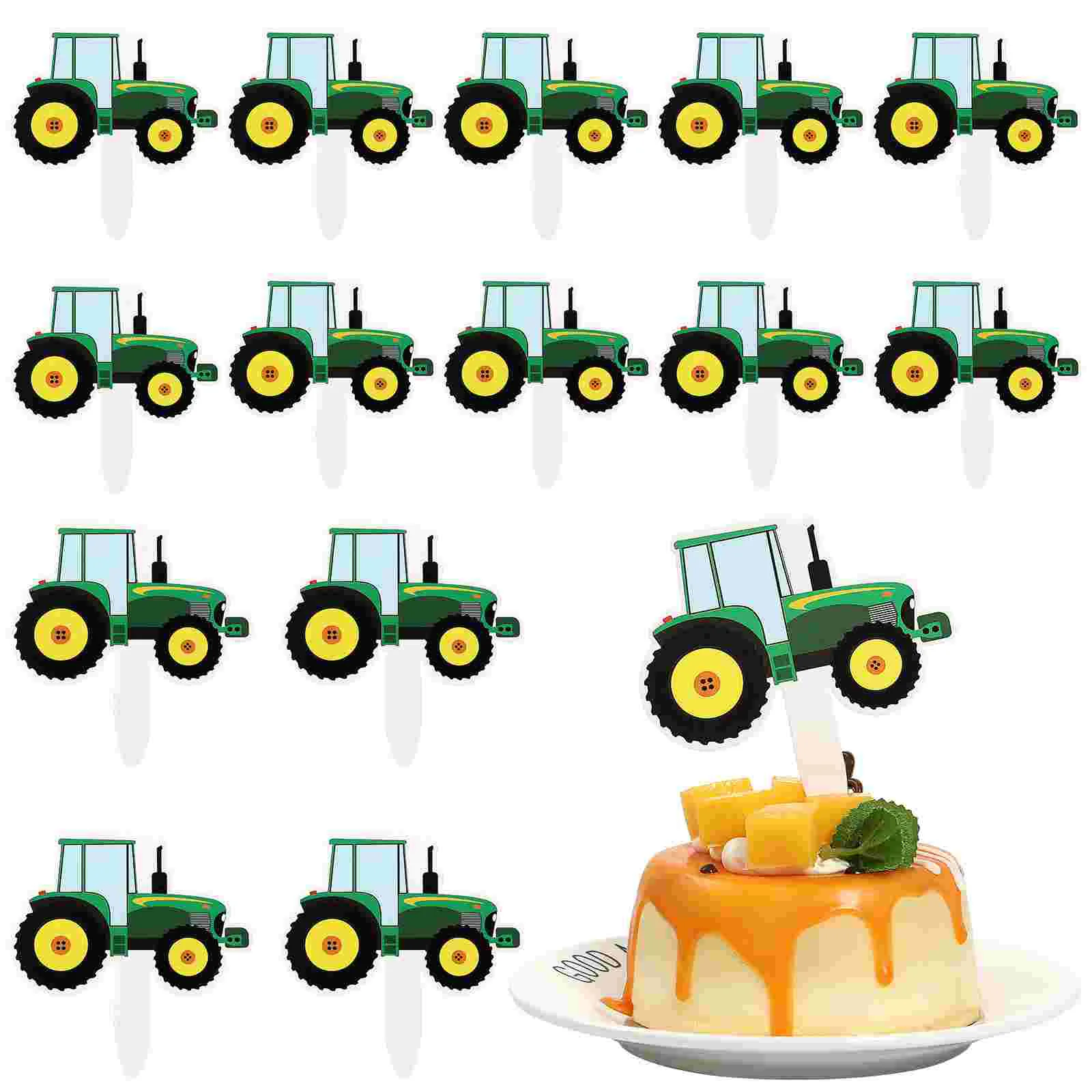 

42 Pcs Cupcake Ornament Tractor Cupcakes Construction Party Truck Topper Construction Theme Birthday Party Supplies Decorations