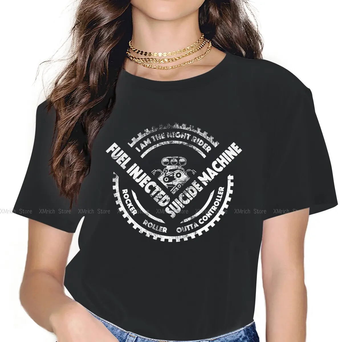 

Night Rider Women Clothing Mad Max Rockatansky Benno Swaisey Film Graphic Female Tshirts Vintage Grunge Loose Tops Tee