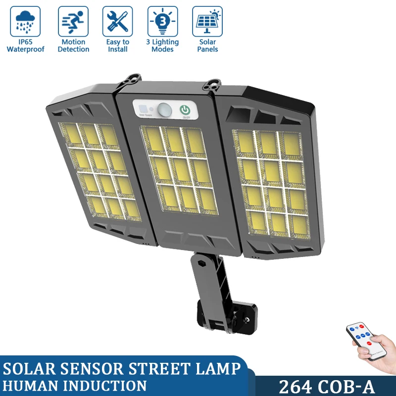 

264 COB LED Super Bright Solar Lights Outdoor IP65 Waterproof Indoor Solar Lamp With 3 Mode Adjustable Head Wide Lighting Angle