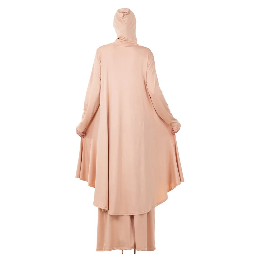 Рамадан 2-х предметный халат Длинный химар Комплект Абая Мусульманские женщины