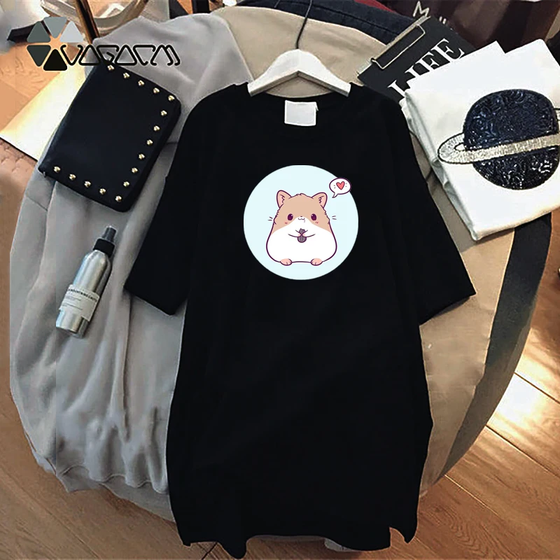 

Летнее платье с мультяшным принтом Y2K Cat, платья-футболки с коротким рукавом для женщин 2023, милое повседневное женское платье, халат, Прямая п...