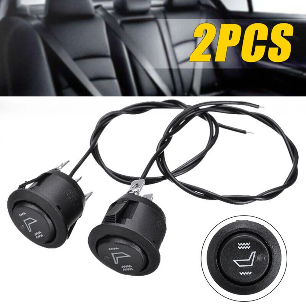 

2Pcs 3 Pin 12V Round Car Seat Heater Switch For Auto SUV Truck Boat Motorcycle Seat Heated Rocker Switch High Low Control