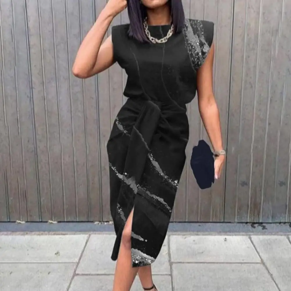 

Popular Bodycon Dress Sleeveless Temperament Dress Slim-fitting Hip Wrap Dress