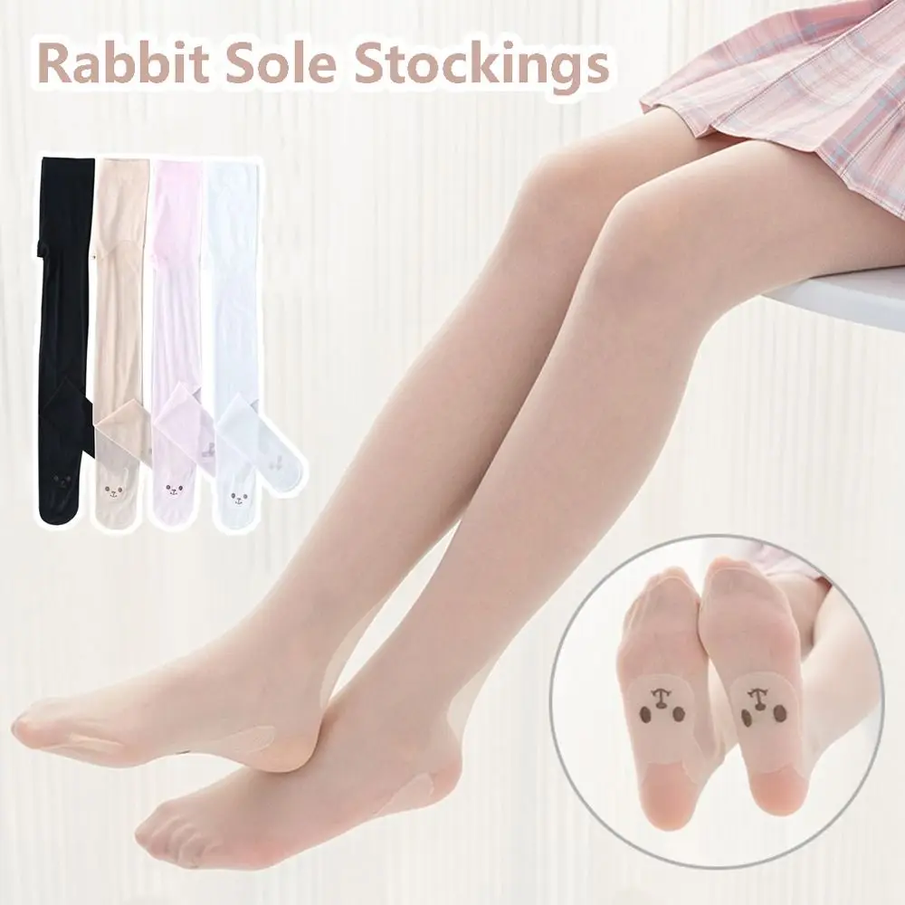 

Comfortable Solid Color Breathable Sole Rabbit Pattern Kids Pantyhose Baby Dance Tights Long Tube Socks Girls Stocking