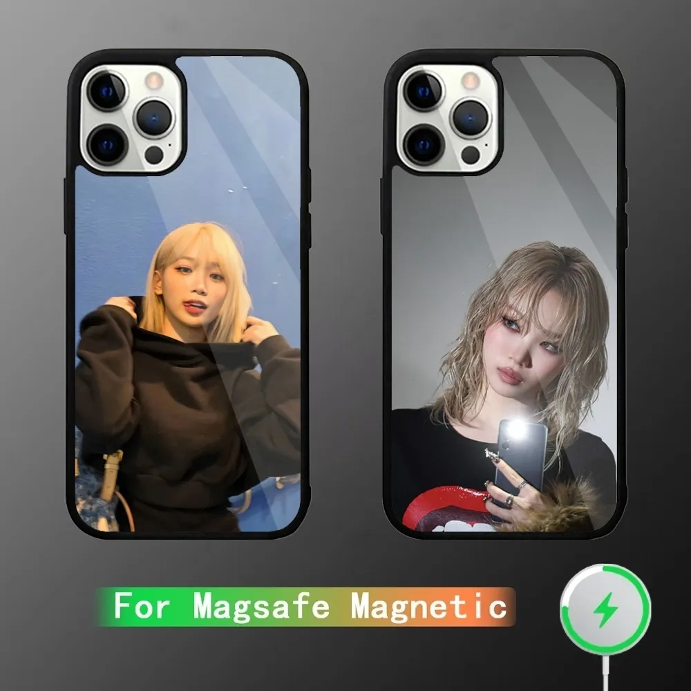 Singer Kim C-Chaewon LE Phone Case For iPhone 16 15 14 13 12 11 Plus Pro Max Mini Magsafe Magnetic Wireless Charging